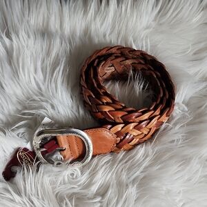 New Brighton Leather Woven Belt, NWT, Medium